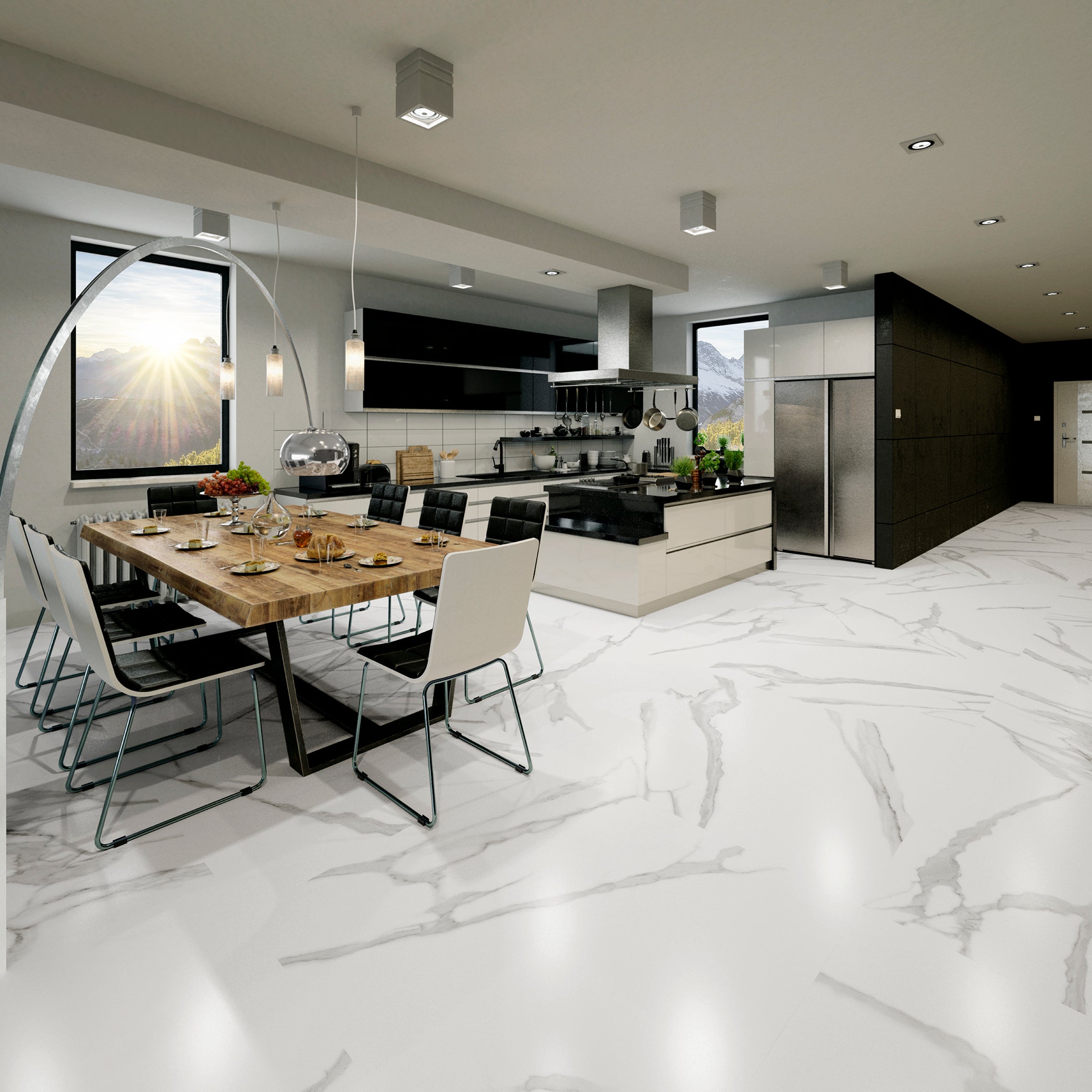 Carrara Satin Finish Porcelain Tile Collection
