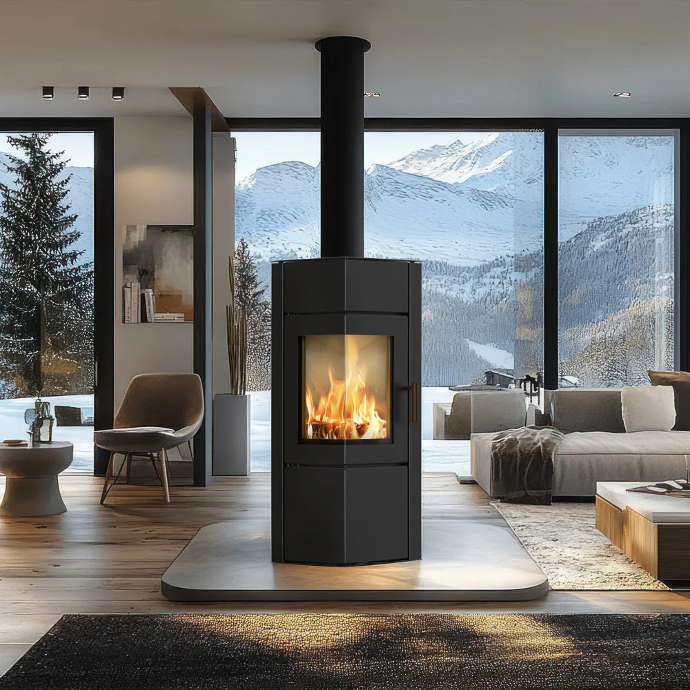 ILDNORD ODYN S Corner-Glazed Modern Wood Stove