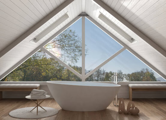 Triangle Window Dreiecksfenster Custom Gable Roof Shape Window PVC Wood Aluminum Options