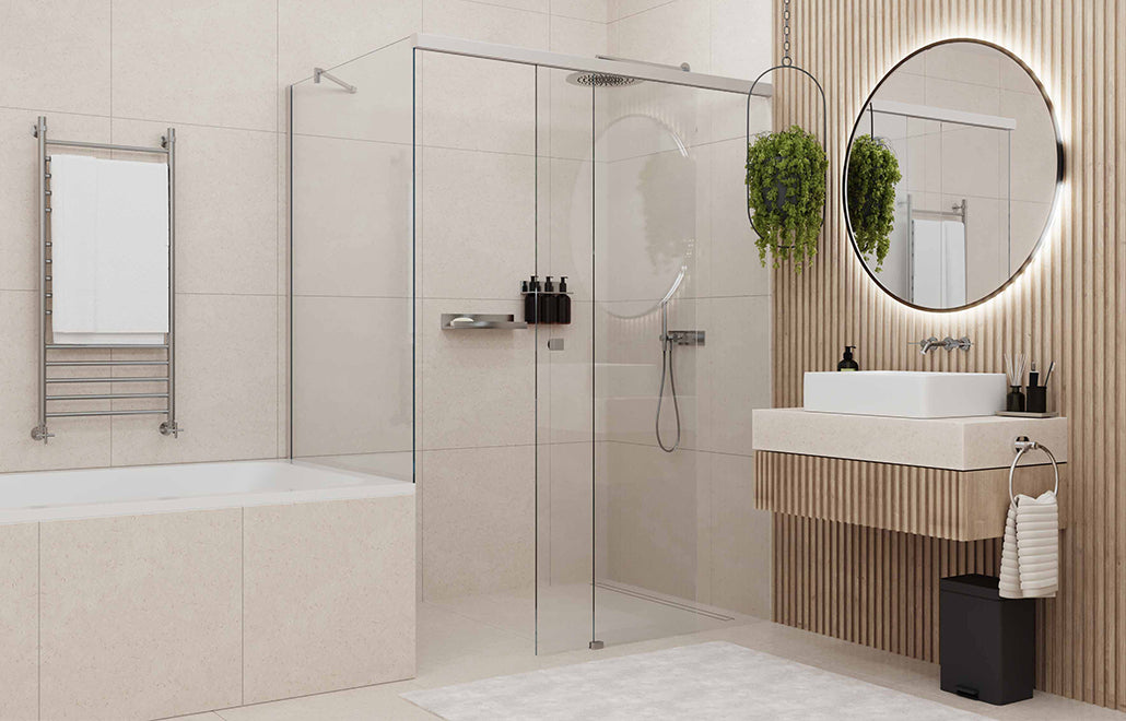 Shower with Bathtub
