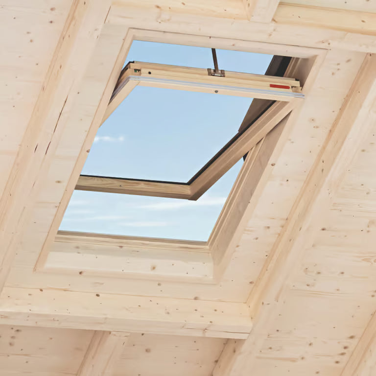 Roto R6 Roof Window | Wood Interior + Aluminum Exterior | Pivot Roof Window