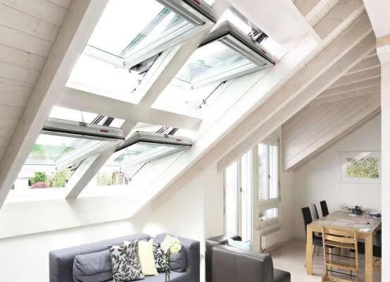 Roto R6 PVC Roof Window | Moisture-Resistant PVC + Aluminum Exterior | Center-Pivot Roof Window